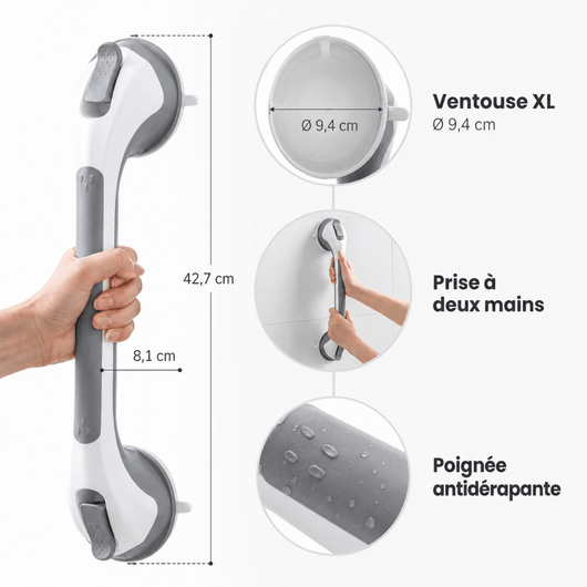 Barre d'Appui de Douche Sécurisée
